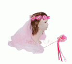 Flowers Veil With Flower Wand